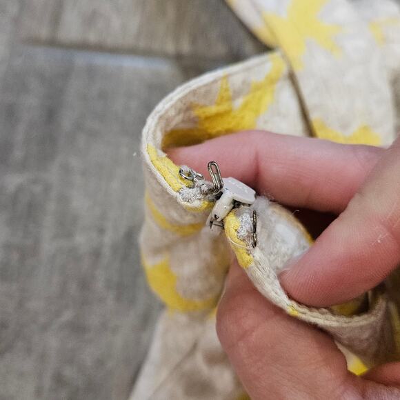 Diane Von Furstenberg Lace Up Henna Diamonds Dress Size 4 Yellow Fit & Flare - Picture 10 of 16